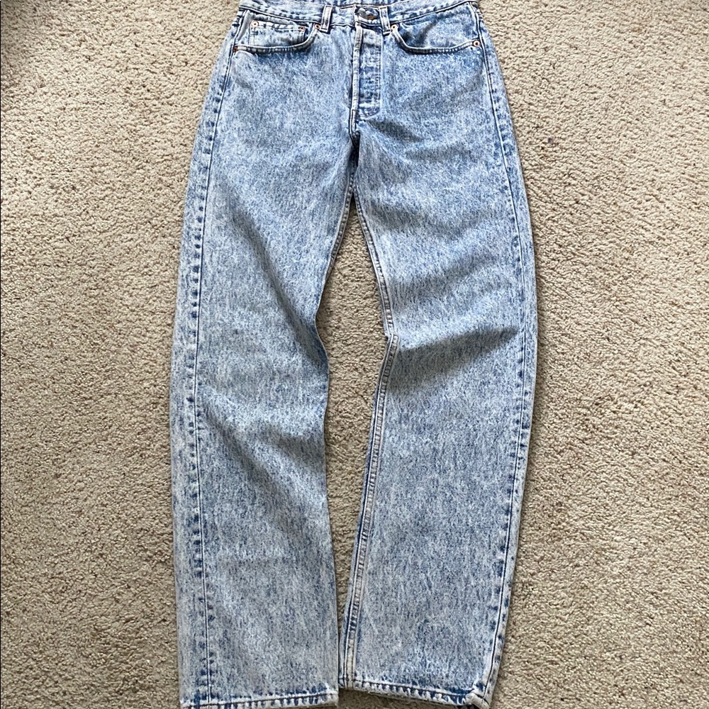 Acid Washed Vintage 1980’s 501s. 31 x 34*